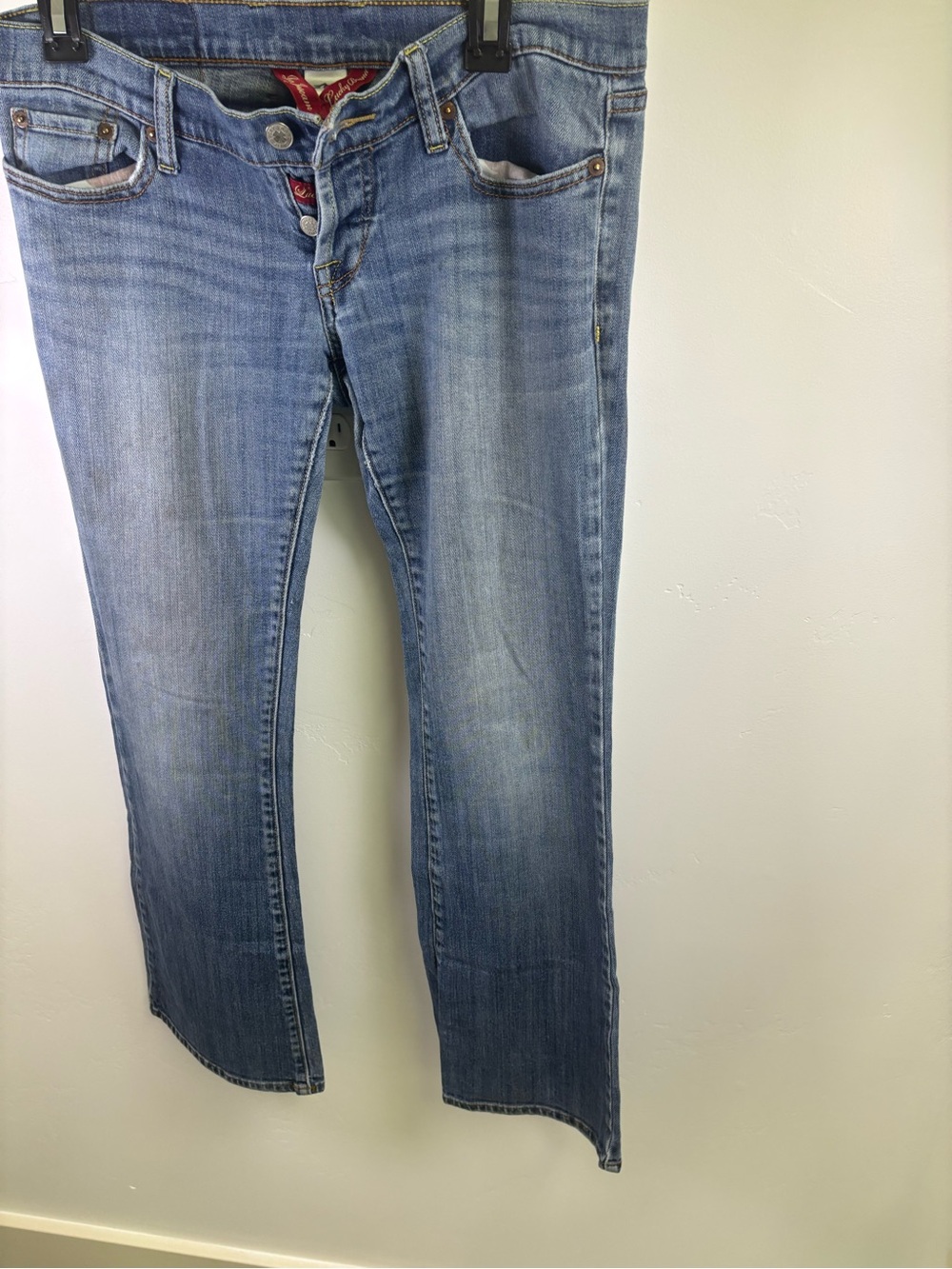 LUCKY BRAND JEANS BOOTCUT 
WOMEN 6 / 28   BLUE DENIM  FLY BUTTON COTTON SPANDEX